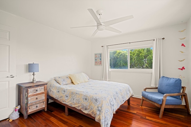 2640 Keoki Pl, Kalaheo, HI 96741 - bedroom featuring dark wood-style floors and a ceiling fan
