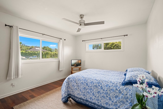 2640 Keoki Pl, Kalaheo, HI 96741 - bedroom with wood finished floors and a ceiling fan
