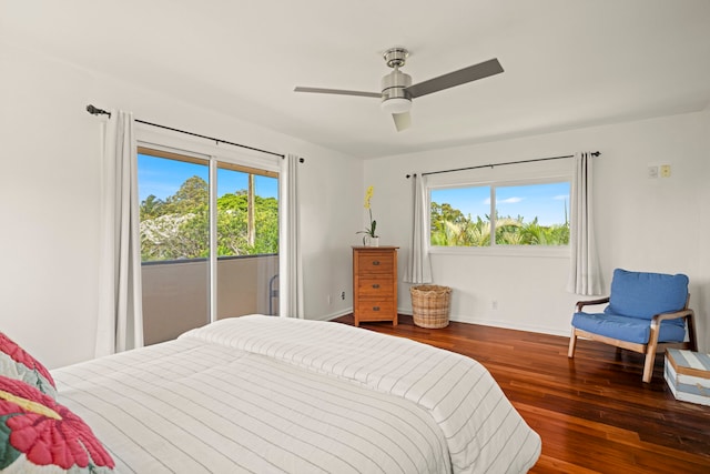 2640 Keoki Pl, Kalaheo, HI 96741 - bedroom featuring hardwood / wood-style flooring and ceiling fan