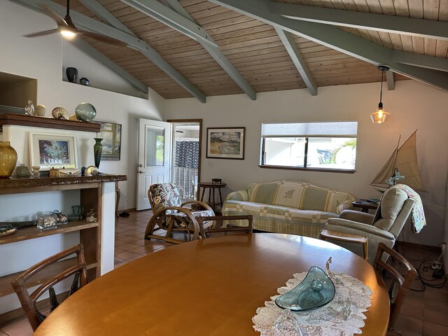 1769 Mei Pl, Kapaa, HI 96746 - dining space featuring wood ceiling and healthy amount of natural light