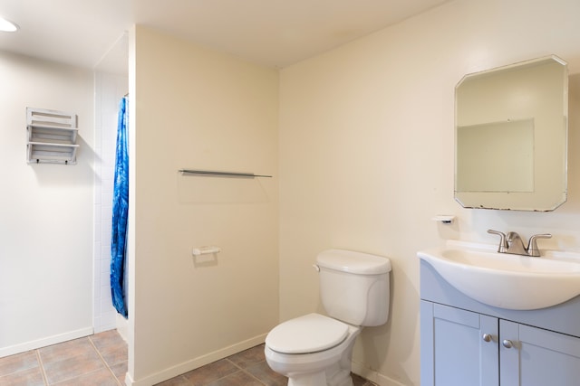 64-660 Puu Olu Pl, Kamuela, HI 96743 - bathroom with radiator heating unit, vanity, a shower with curtain, and tile patterned flooring