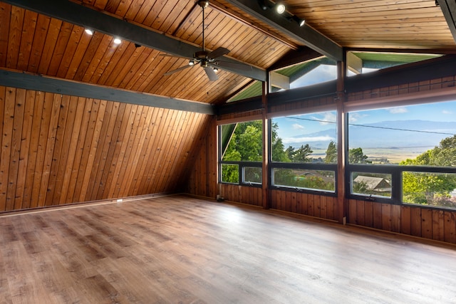 64-660 Puu Olu Pl, Kamuela, HI 96743 - unfurnished sunroom featuring track lighting and lofted ceiling