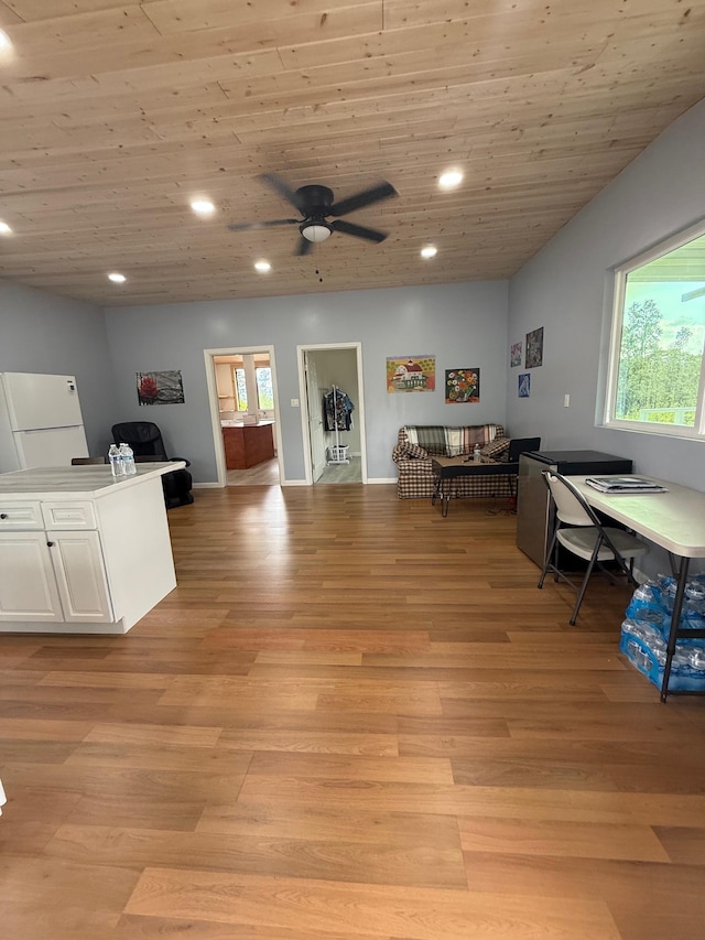 11-2828 Lehua St, Mountain View, HI 96771 - office space with light wood-type flooring, recessed lighting, ceiling fan, and wooden ceiling