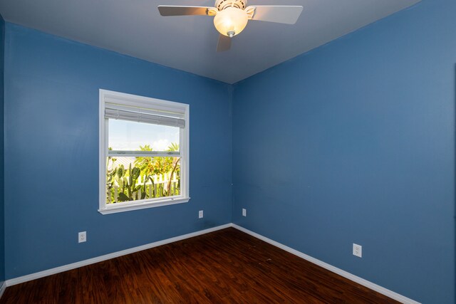 75-679 Kuahiwi Pl, Kailua-Kona, HI 96740 - empty room with dark wood-style floors and ceiling fan
