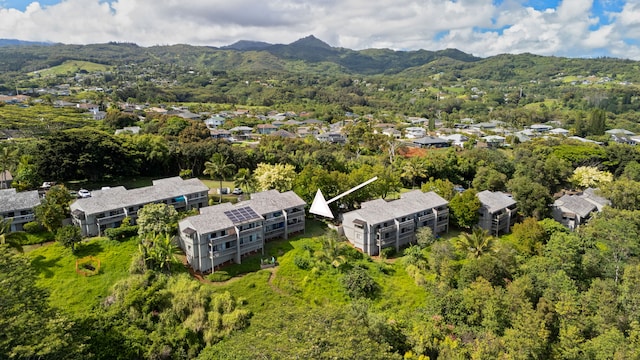 4460 Ikena Pl Unit 54, Kalaheo, HI 96741 - aerial perspective of suburban area featuring a mountain backdrop