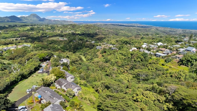 4460 Ikena Pl Unit 54, Kalaheo, HI 96741 - aerial perspective of suburban area featuring a heavily wooded area and mountains