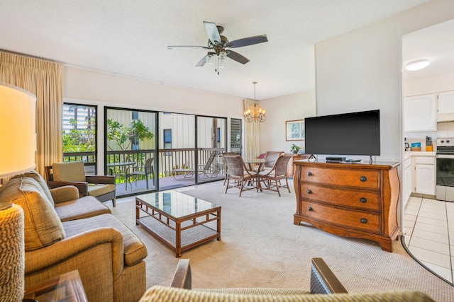 410 Papaloa Rd Unit 225, Kapaa, HI 96746 - living area with a chandelier and a ceiling fan