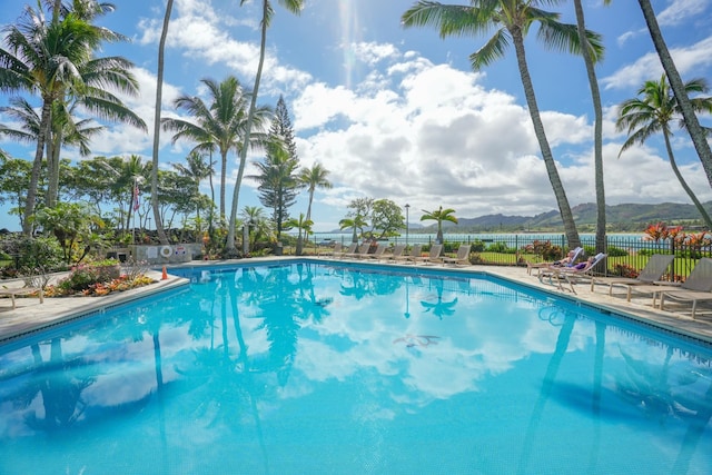 410 Papaloa Rd Unit 225, Kapaa, HI 96746 - community pool with a mountain view