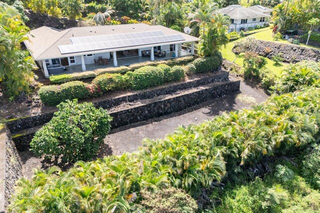 76-987 Aeo St, Kailua-Kona, HI 96740 - rear view of property with a patio and roof mounted solar panels