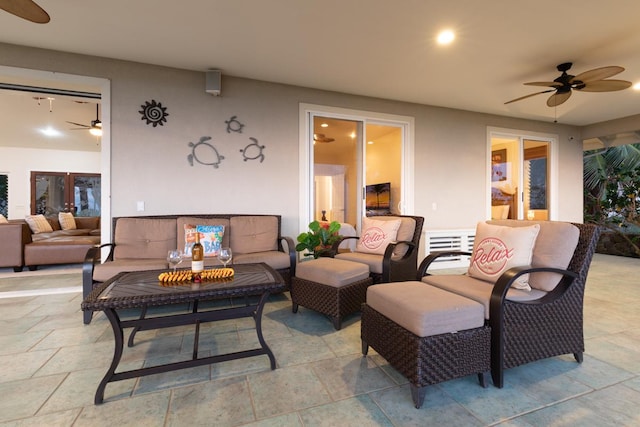 76-987 Aeo St, Kailua-Kona, HI 96740 - view of patio featuring ceiling fan and outdoor lounge area