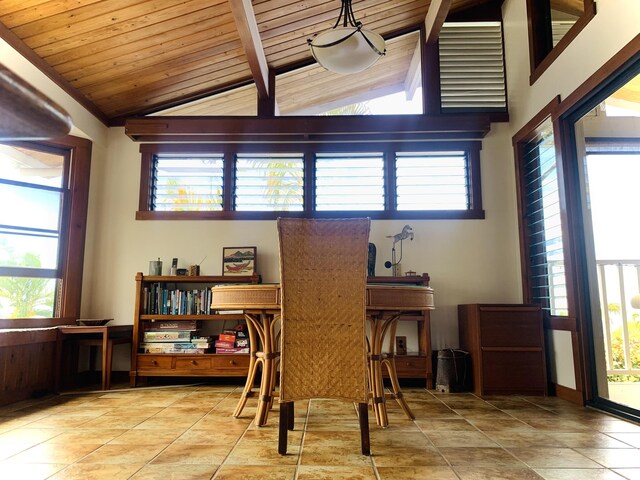 76-6252 Kokoolua Way, Kailua-Kona, HI 96740 - sitting room with wooden ceiling and light tile patterned flooring