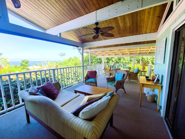 76-6252 Kokoolua Way, Kailua-Kona, HI 96740 - view of patio / terrace featuring outdoor lounge area and a ceiling fan