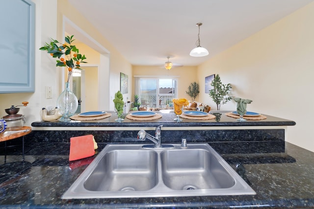 73-1102 Nuuanu Pl Unit F203, Kailua-Kona, HI 96740 - kitchen featuring a sink and decorative light fixtures