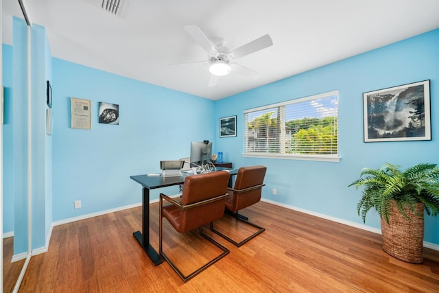75-650 Mea Lanakila St, Kailua-Kona, HI 96740 - office area featuring wood finished floors and ceiling fan