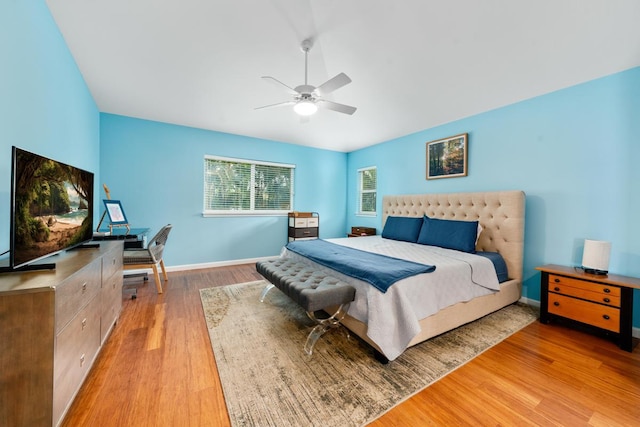 75-650 Mea Lanakila St, Kailua-Kona, HI 96740 - bedroom with light wood-type flooring and ceiling fan