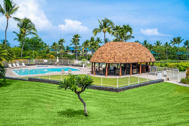 78-7070 Alii Dr Unit E103, Kailua-Kona, HI 96740 - community pool with a gazebo and a patio area