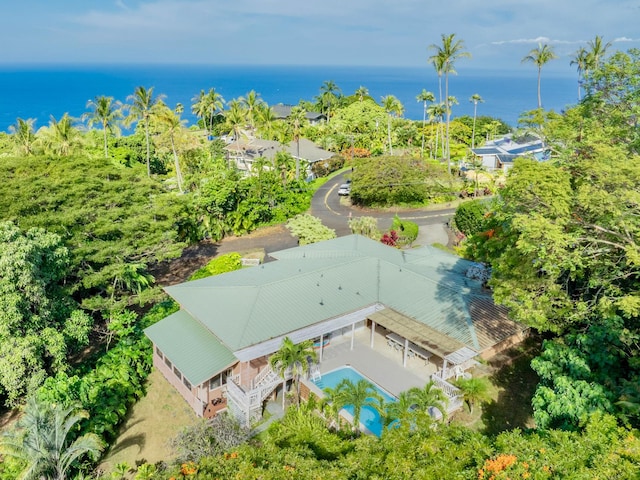 78-7259 Puuloa Rd, Kailua-Kona, HI 96740 - view from above of property featuring a pool area and a nearby body of water