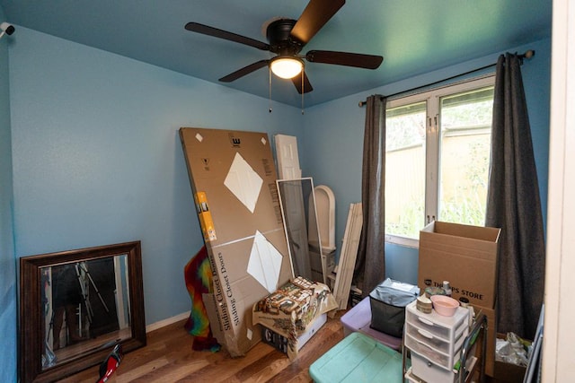 16-2041 Emerald Dr, Pahoa, HI 96778 - office featuring wood finished floors, baseboards, and ceiling fan