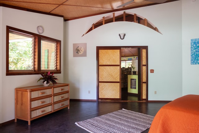15-2045 8th Ave, Keaau, HI 96749 - bedroom with wood finished floors and lofted ceiling