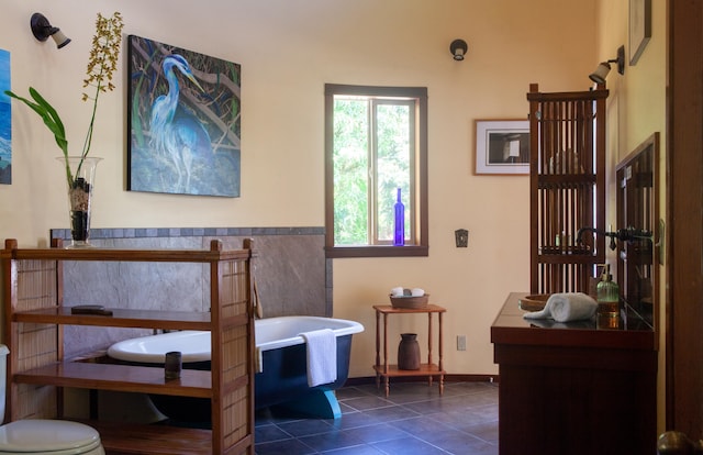 15-2045 8th Ave, Keaau, HI 96749 - bathroom with a freestanding tub, tile patterned floors, and vanity