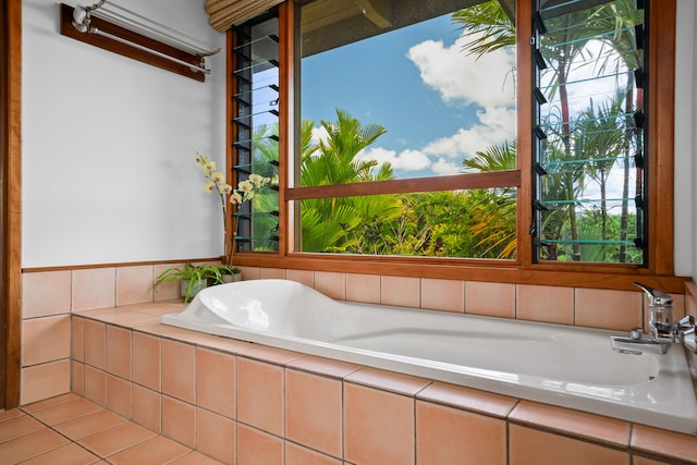 4675 Wailapa Rd, Kilauea, HI 96754 - bathroom with tiled bath and plenty of natural light