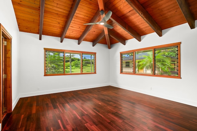 4675 Wailapa Rd, Kilauea, HI 96754 - empty room with wood ceiling, wood finished floors, and a ceiling fan