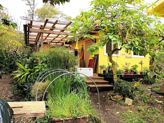 11-2722 Makoa Rd, Volcano, HI 96785 - entrance to property with a pergola