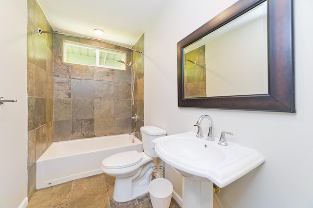 14-3385 Paradise Rd, Pahoa, HI 96778 - bathroom with shower / washtub combination and stone finish floors