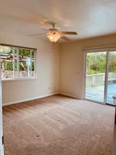 94-1654 Lewa Nuu St, Naalehu, HI 96772 - carpeted spare room featuring ceiling fan and baseboards