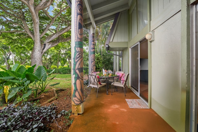 3880 Wyllie Rd Unit 21C, Princeville, HI 96722 - view of patio / terrace featuring outdoor dining space