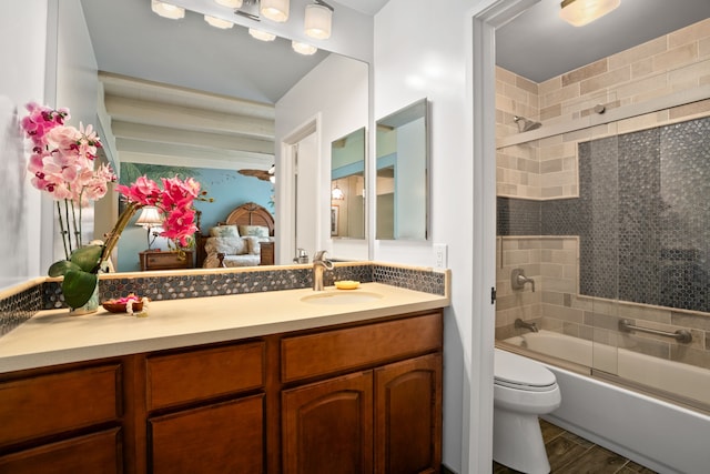 3880 Wyllie Rd Unit 21C, Princeville, HI 96722 - full bath featuring vanity and bath / shower combo with glass door