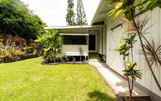 15-429 Anae St, Pahoa, HI 96778 - view of grassy yard featuring entry steps