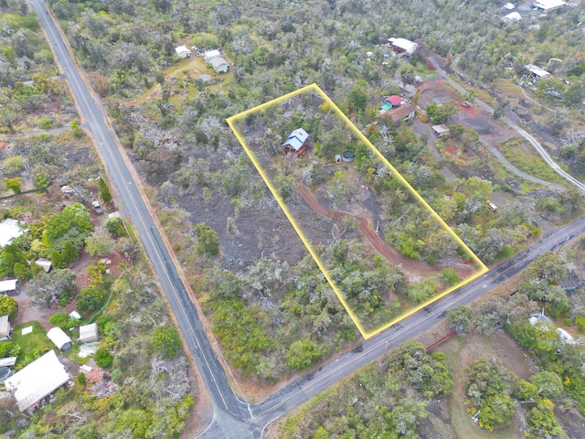 92-8618 Orchid Pkwy, Ocean View, HI 96737 - aerial view of property and surrounding area featuring property parcel outlined