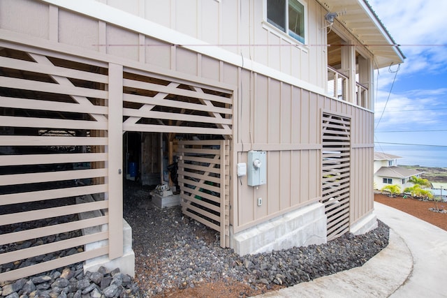 88-1965 Milolii Rd, Captain Cook, HI 96704 - exterior view of board and batten siding and electric meter