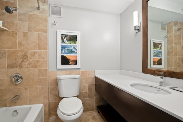 4331 Kauai Beach Dr Unit 3316, Lihue, HI 96766 - bathroom featuring vanity,  shower combination, and tile walls