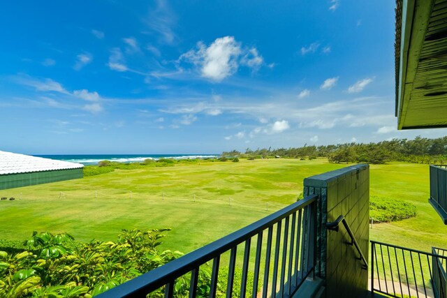 4331 Kauai Beach Dr Unit 3316, Lihue, HI 96766 - view of yard with a water view and a balcony