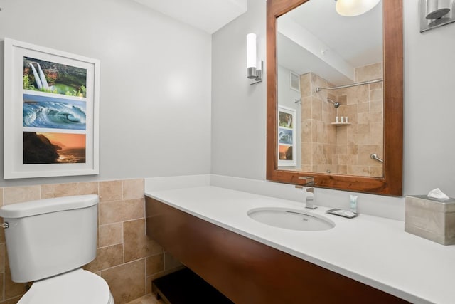 4331 Kauai Beach Dr Unit 3316, Lihue, HI 96766 - bathroom featuring vanity, a shower, and tile walls