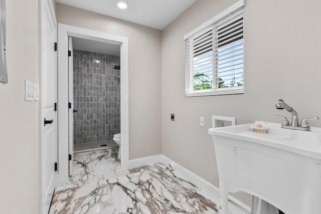 15-1571 19th Ave, Keaau, HI 96749 - full bath featuring a shower stall, marble finish floors, and recessed lighting