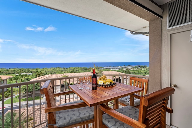 75-346 Hualalai Rd Unit B303, Kailua-Kona, HI 96740 - balcony featuring a water view and outdoor dining space
