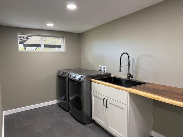 144 Chong St, Hilo, HI 96720 - washroom featuring washing machine and clothes dryer, cabinet space, and recessed lighting