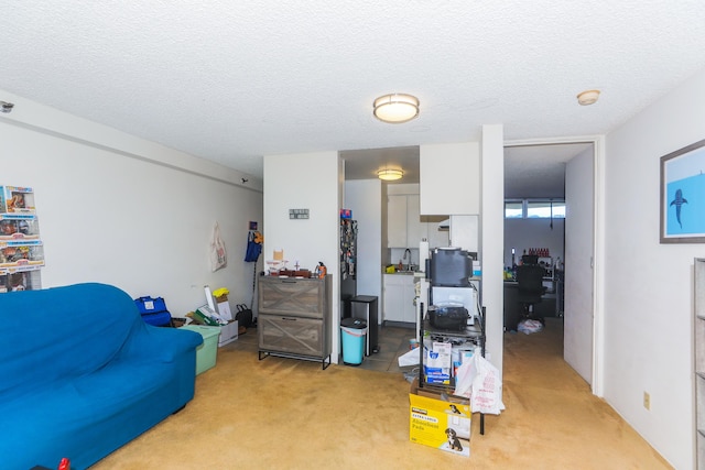2916 Date St Unit 6F, Honolulu, HI 96816 - living room with light colored carpet and a textured ceiling