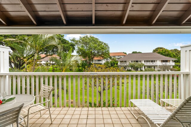 2253 Poipu Rd Unit 42, Koloa, HI 96756 - wooden terrace featuring a yard and a residential view