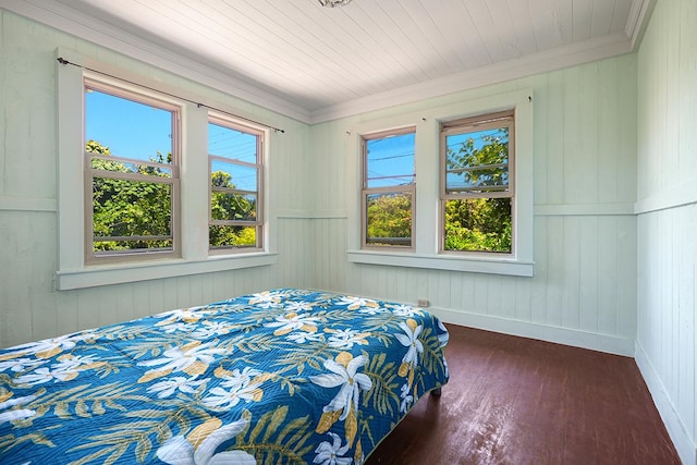 4556 Hauaala Rd, Kapaa, HI 96746 - bedroom with hardwood / wood-style floors and crown molding