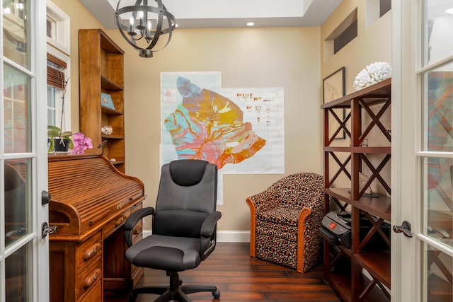 71-1861 Puu Lani Loop, Kailua-Kona, HI 96740 - office space with a chandelier and wood-type flooring