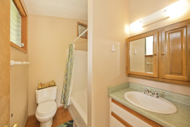 1436 Maikalani St, Hilo, HI 96720 - bathroom featuring vanity, tile patterned floors, and shower / tub combo with curtain