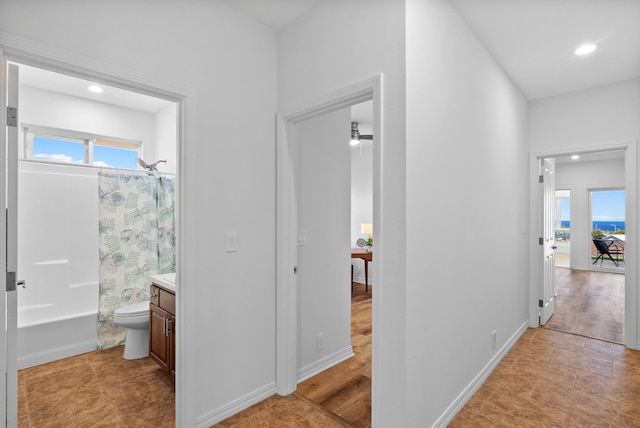68-3543 Aaka Pl, Waikoloa, HI 96738 - corridor with plenty of natural light and recessed lighting