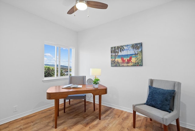 68-3543 Aaka Pl, Waikoloa, HI 96738 - office space featuring light wood-style flooring and ceiling fan