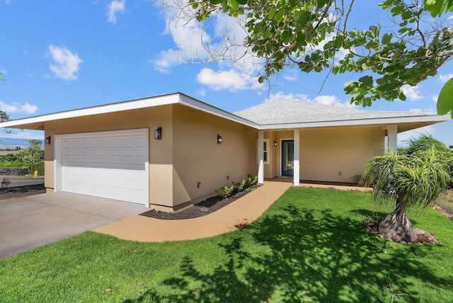 68-3543 Aaka Pl, Waikoloa, HI 96738 - single story home featuring stucco siding, a front lawn, an attached garage, and concrete driveway