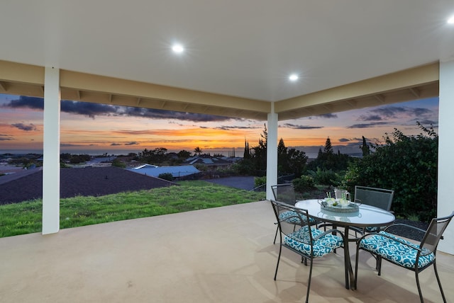 68-3543 Aaka Pl, Waikoloa, HI 96738 - patio terrace at dusk featuring a patio area and outdoor dining area