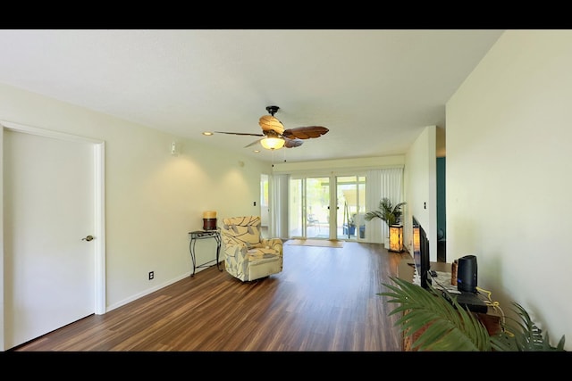 15-2811 Manalo St, Pahoa, HI 96778 - living area with wood finished floors and ceiling fan